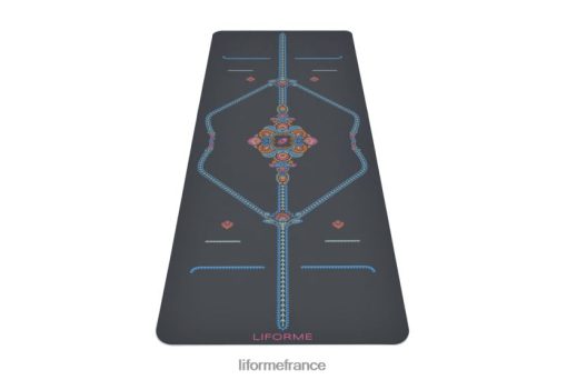 Liforme tapis de yoga de jardin conscient LRBV2815 - Liforme France gris/fleuri