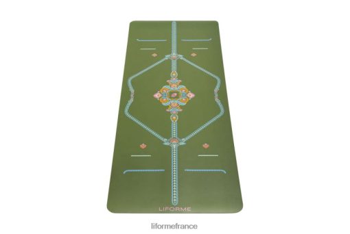 Liforme tapis de yoga de jardin conscient LRBV281 - Liforme Tapis olive/fleuri