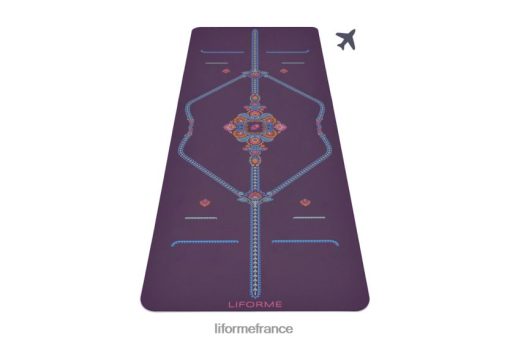 Liforme tapis de yoga de voyage dans le jardin conscient LRBV2849 - Liforme Tapis violet/fleuri